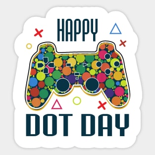 Happy Dot Day Gamers Boy Game Controller Colourful Polka Dot Sticker